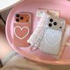**Простой чехол для телефона с дизайном в виде белого сердца и линий для iPhone 15/14, Совместим с Apple 16, Скругленные края, Подходит для iPhone 17 Pro Max**
