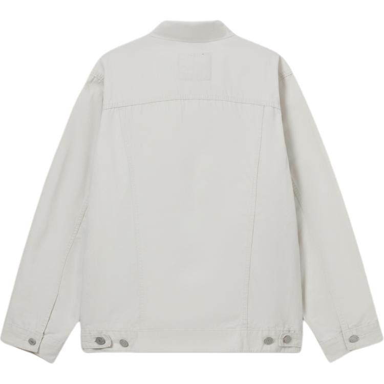 Levis Свободный крой Однотонный Простой Повседневный Воротник поло Длинный рукав Рабочая куртка Мужские куртки Серый Белый A5782-0066