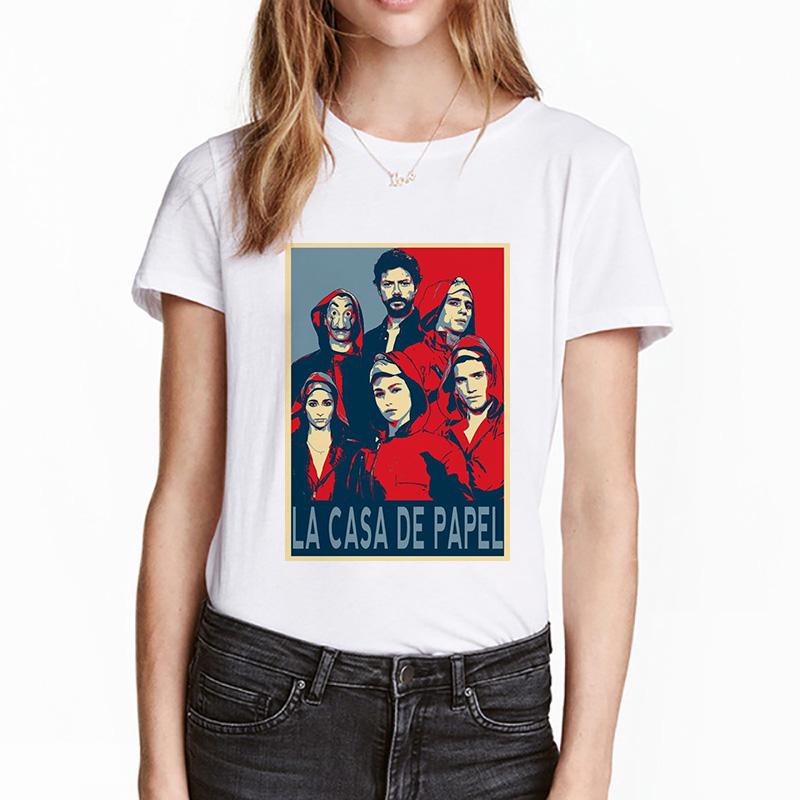 La Casa De Papel Money Heis Футболка женская в стиле хип-хоп 90-х годов Harajuku Femme House