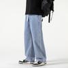Мужские джинсы с широкими штанинами 2024 Y2K Мешковатые свободные джинсовые брюки Уличные брюки в стиле хип-хоп Винтажные джоггеры Спортивные брюки Джинсы на шнурке для мужчин Спортивные штаны