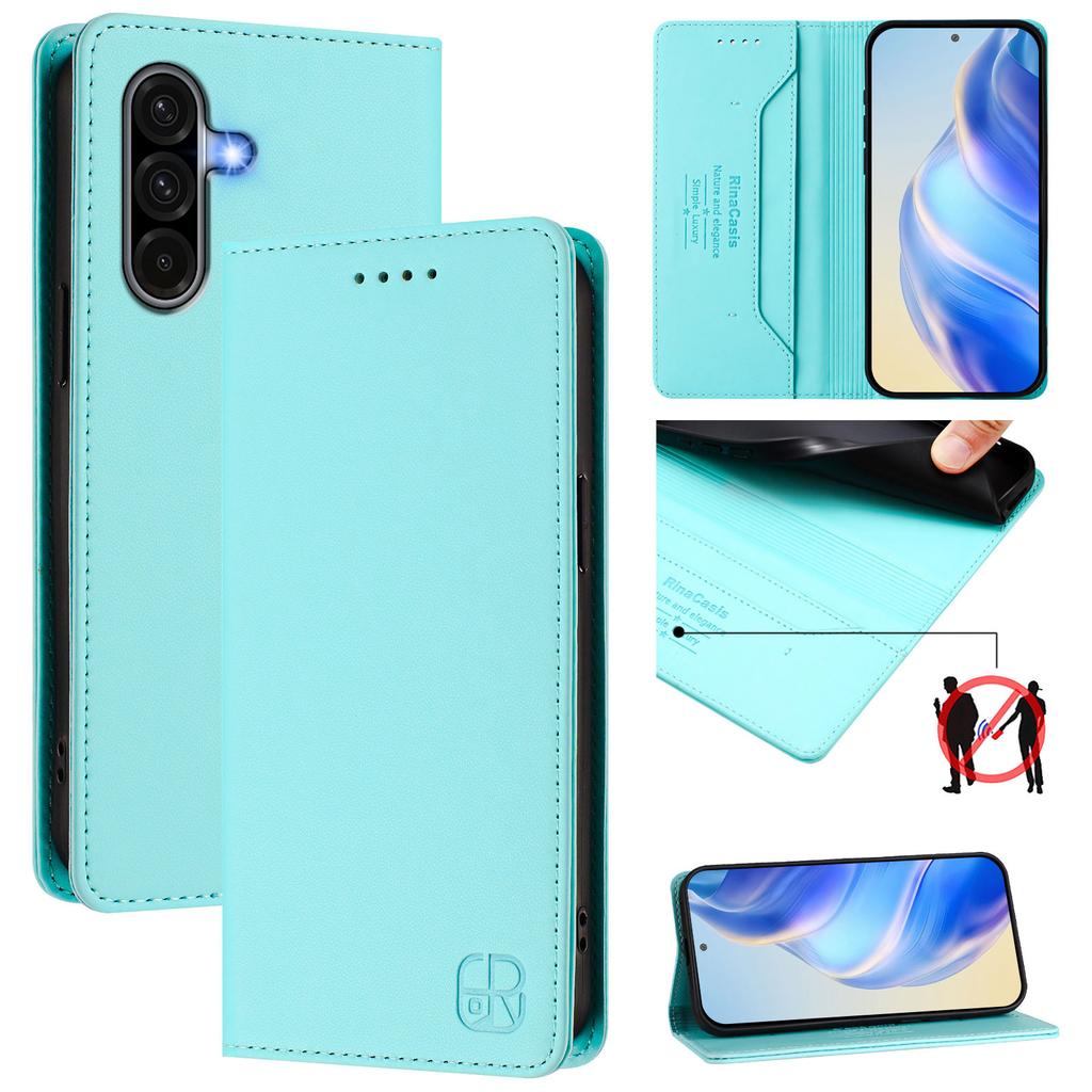 Роскошный кожаный чехол для Samsung Galaxy A56 A26 A36 A16 A06 A51 A71 A50 A55 A40 RFID-блокирующий слот для карт Магнитная подставка для притяжения Ударопрочный откидной чехол