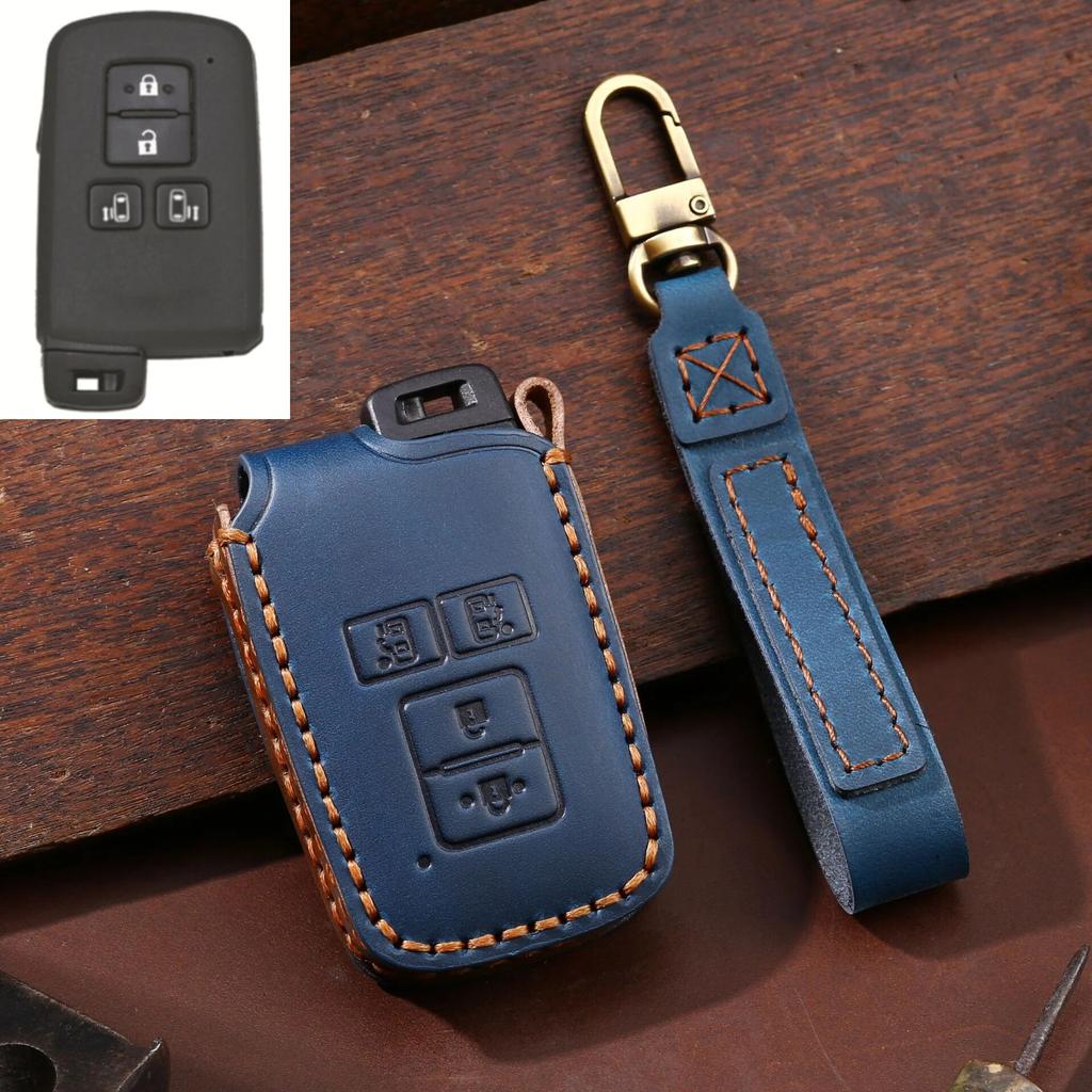 Кожаный чехол для ключей от машины для Toyota Camry Corolla RAV4 Highlander Avalon 2015-2017, защитный чехол с умным управлением, держатель