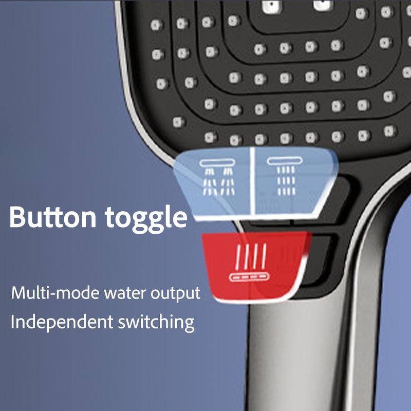 Large Panel Multi-Functional Handheld Shower Head Anti-Clogging Pressurized Shower Head with Spray Gun Multiple Adjustable Speed
