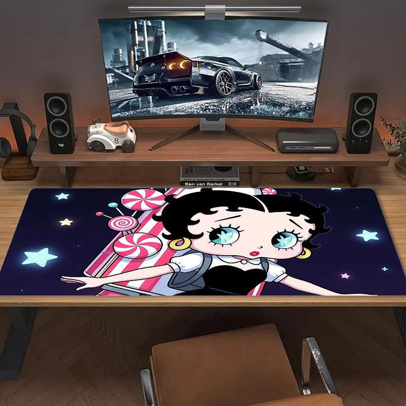 Betty Boop2 Print Cushion Non-slip Laptop Tablet Big Mousepad XXL Mat Mini PC Playmat With Lock edge