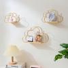 Скандинавский стиль Домашнее украшение стены Полка в форме облака Креативная железная настенная полка Деревянная доска Декор детской комнаты Подставка для дисплея