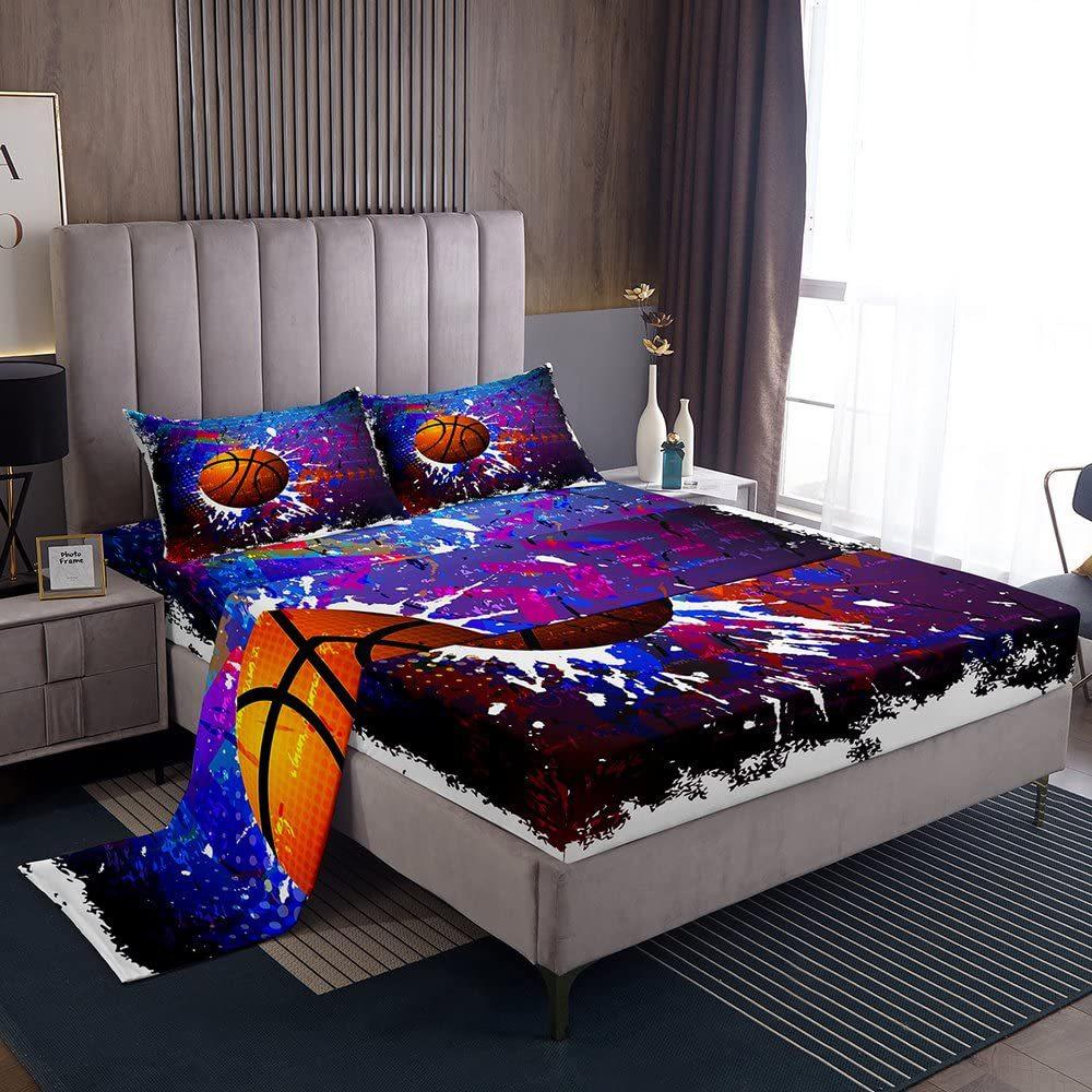 Color Rainbow Cloud Pattern Bed Hat Four-Piece Bedding Set Bedroom Dormitory Bedding Decoration