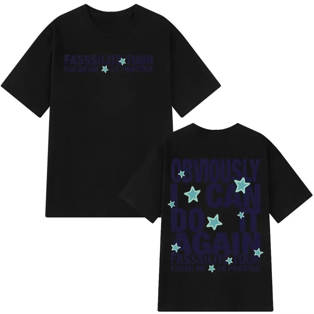 Lucho Rk La Pantera Fasssilito Tour 2026 Print Tshirts Unisex Women Fashion Tshirt Fashion Casual Shortsleeved pure Cotton Tee