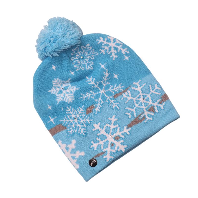 LED Light-Up Knitted Christmas Hat for Adults & Kids - Festive Party Accessory