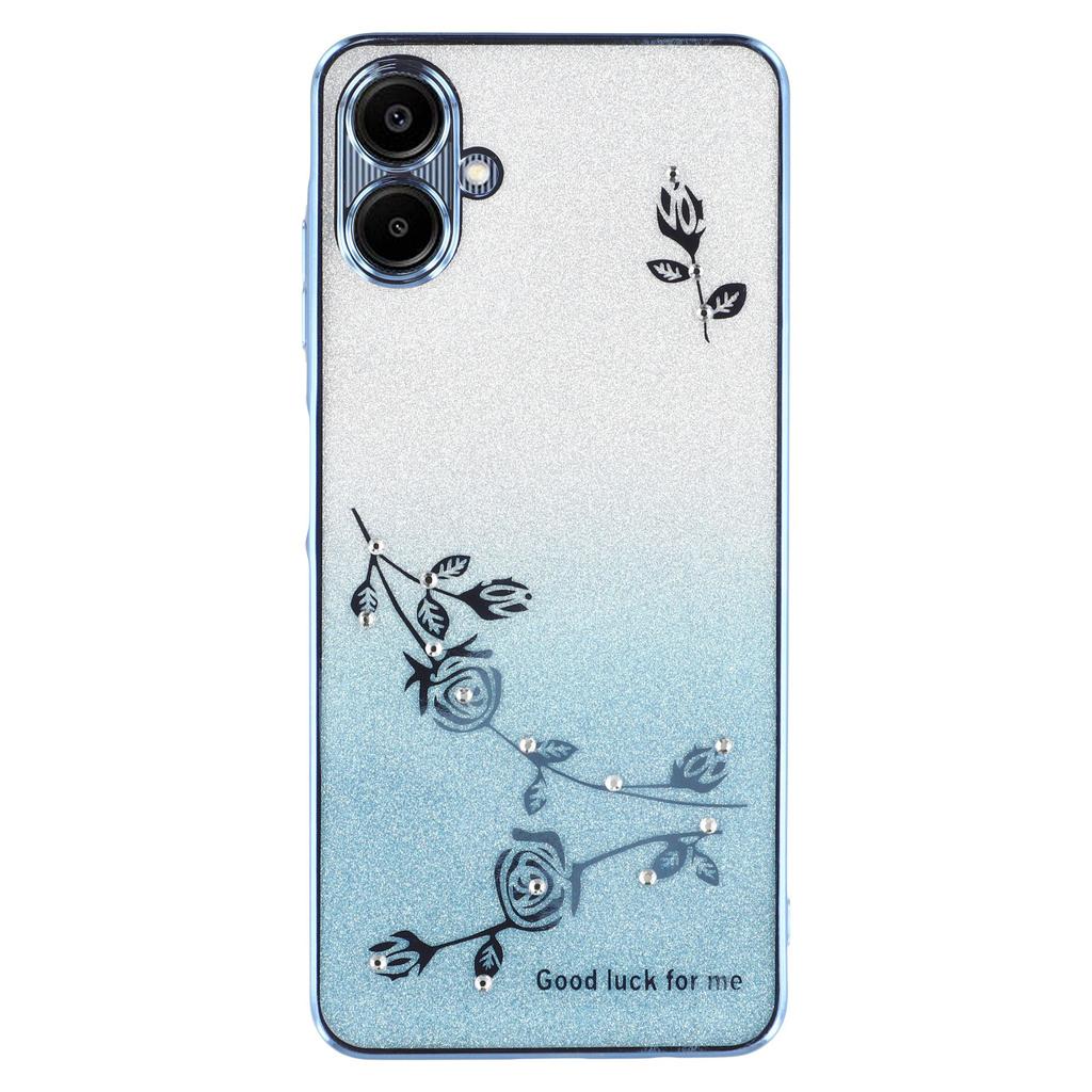 KADEM For Samsung Galaxy A05 4G Case Ring Kickstand TPU Flowers Phone Cover Gradient Glitter