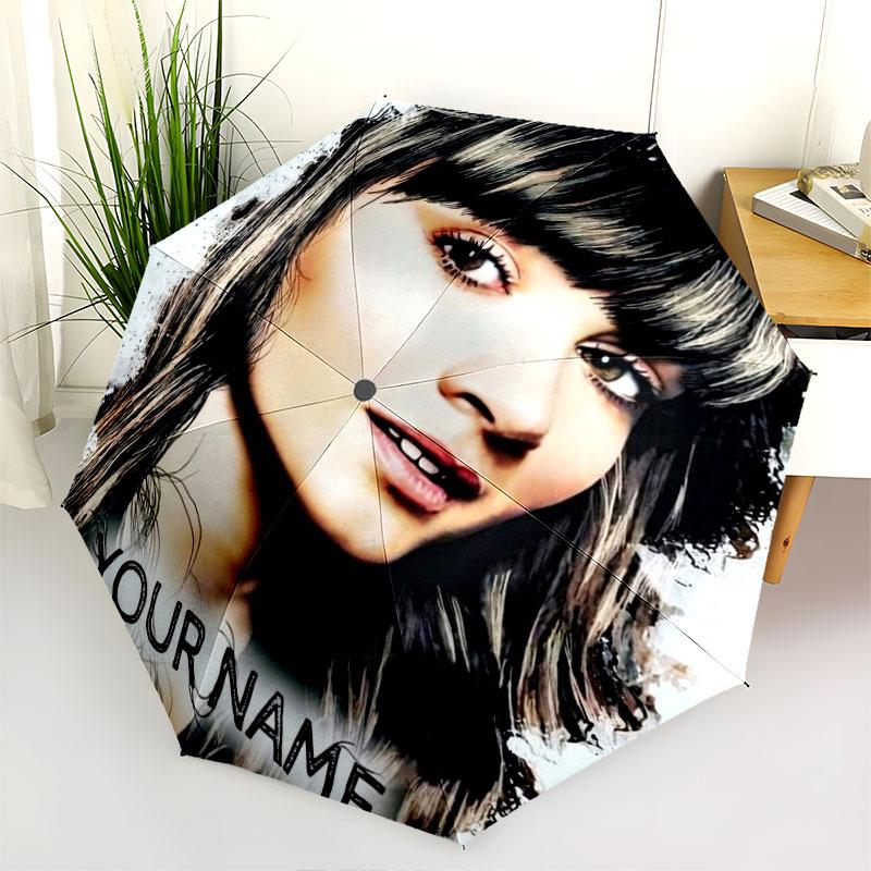 1 шт. Автоматический складной зонт - Aitana с узором из имени на заказ, Портативная и складная конструкция с 8 спицами, Рождественские и Новогодние подарки