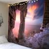 Seascape Art Tapestry Wall Hanging Home Decor Curtain Spread Covers Cloth Blanket Sunset Beach View Giant Cloth Poster Picture