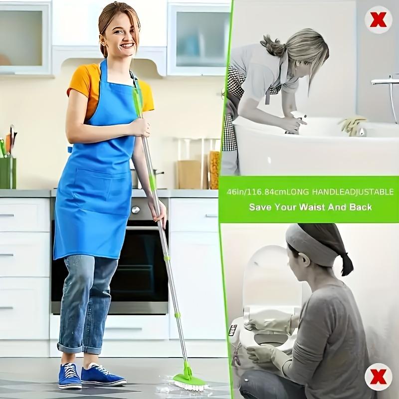 1 Multifunctional Retractable Long Handle Cleaning Brush Set - for Floor, Tile and Bathtub Bathroom Cleaning Tools Brush Cleanin
