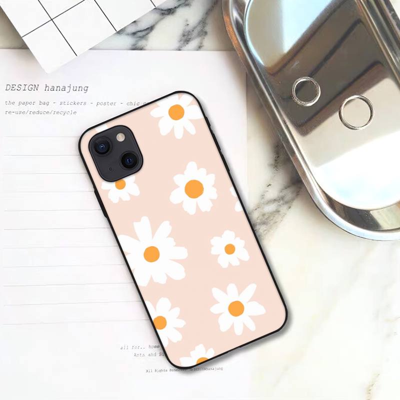 Летний чехол для телефона с цветком ромашки для iPhone 11 12 Mini 13 14 Pro XS Max X 8 7 6s Plus 5 SE XR Shell