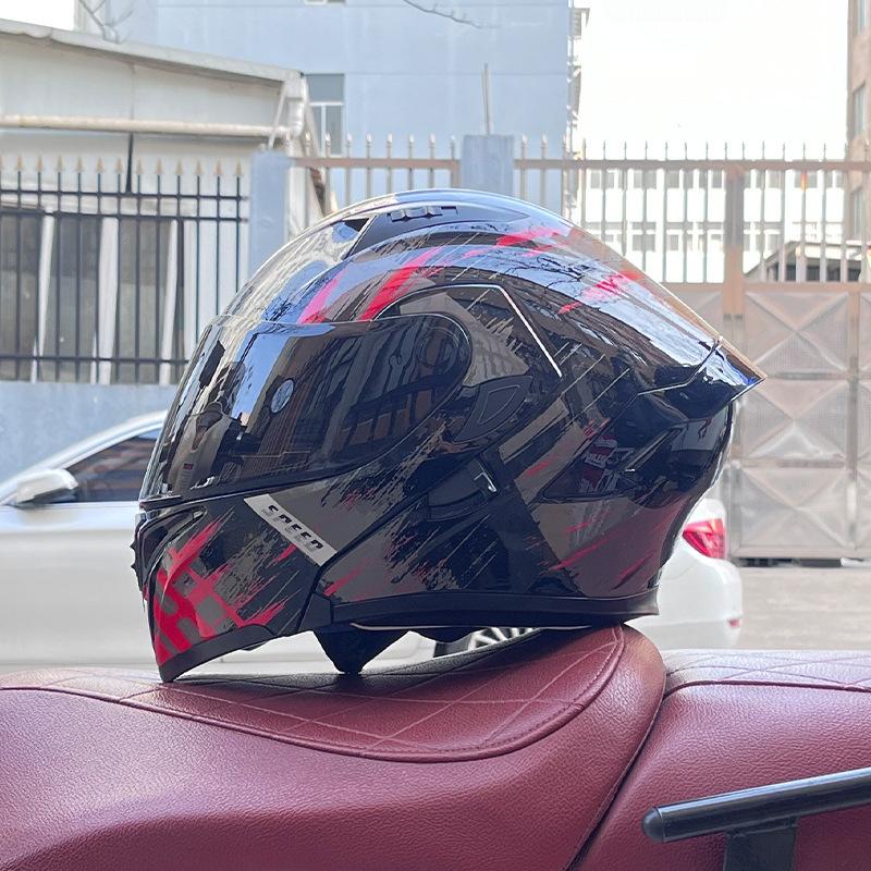 Motorcycle Helmets Men's and Women's Unveiling Helmets Full Helmets Tail Rider Bluetooth Locomotive Men's and Women's Winter Personality Electric