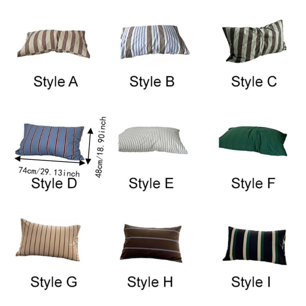 Rectangle Stripe Pattern Single Pillowcase Envelope Opening Design Bed Pillowslip Guesthouse