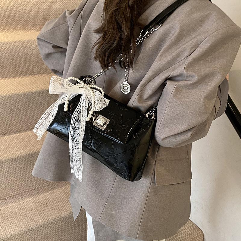 Маленькая сумка премиум-класса женская 2025 новая весна-лето универсальная сумка-мессенджер на цепочке с ромбами повседневная женская маленькая квадратная сумка