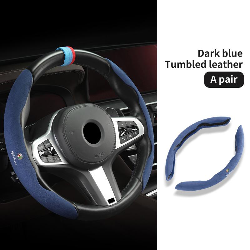 Suede Anti-slip Car Steering Wheel Covers Decorative Accessories For Alfa Romeo 159 Giulietta Giulia 147 Mito 156 159 166 GTxya563
