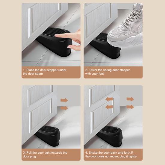 Пружинный дверной стопор, клиновой настенный протектор, прочный, регулируемый по высоте, противоскользящее резиновое дно