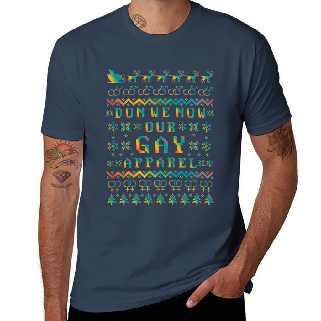 Don We Now Our Gay Apparel Lgbt Ugly Christmas Sweater Hol TShirt Work Daily Short Sleeve Top