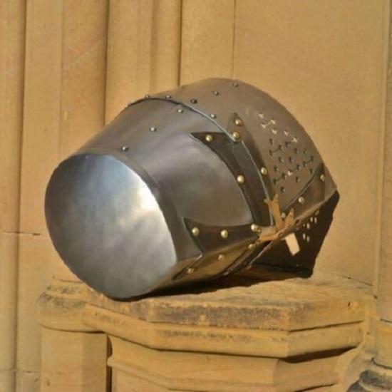 Medieval Crusader Templar Helmet Lerp Warrior Knight Helmet Silver Finish Crusader Helmet