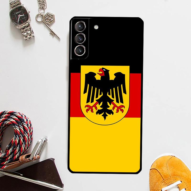 Чехол-эмблема с флагом Германии для Samsung Galaxy S24 Ultra S23 S22 S21 S20 Plus Note 10 Note 20 S9 S10 S21 FE