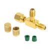 1 Set T Type 1/4"Sae Valve Core Tee Adapter For Air Conditioning And Refrigeration Equipment Liquid Filling Tool