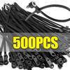 500/100PCS Nylon Cable Ties with Screw Hole Self Locking Loop Wraps Bundle Mountable Cables Zip Tie Wire Fixed Fastening Straps