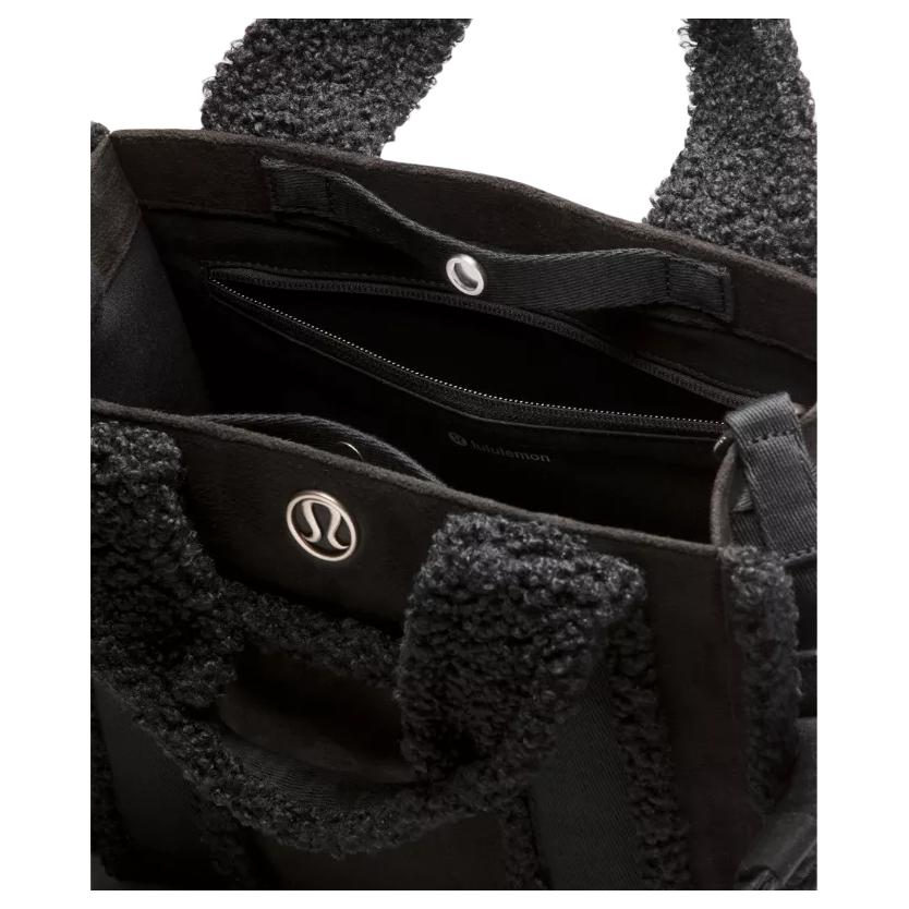 Lululemon Boxy 4.5L Mini Handbag With Silver Hardware Polyester And Cotton Blend Women Handbags Black LW9FWUS-0001