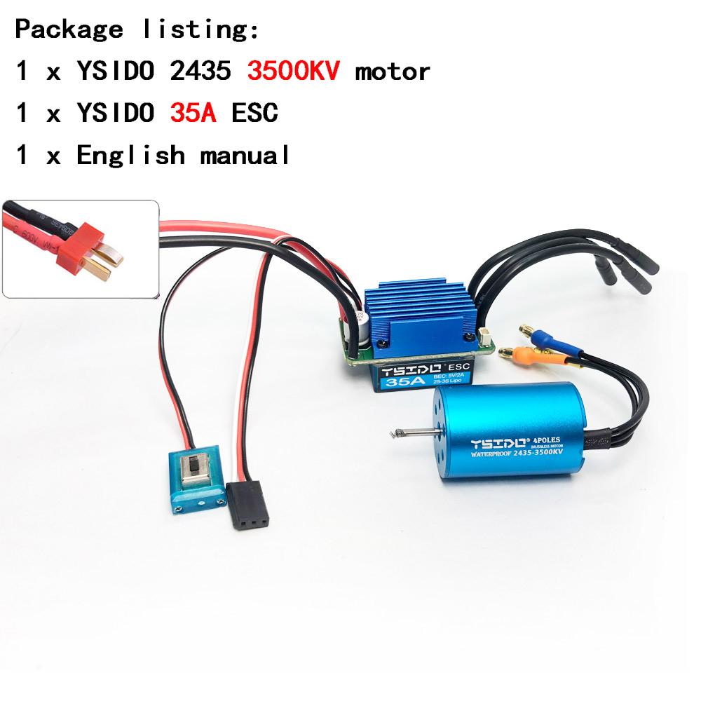 YSIDO 2435 2440 2838 2847 Brushless Motor 35A 45A ESC for Wltoys 124016 Remo Hobby XLH Timaya Redcat 1/12 1/14 1/16 RC Boat Car