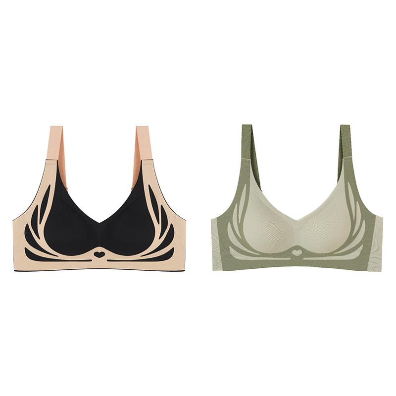 2 шт. Женское бесшовное собирающее нижнее белье без косточек, бюстгальтер, приятный к коже, дышащий бюстгальтер