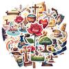 35pcs-70pcs  Spirituality Stickers Iconic Jesus Teacher Reward Stickers Religious Stickers For Notebook Luggage Mobile