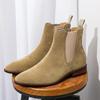 Fashion New Fashion Mens Chelsea Boots High Top Leather Casual Shoes Vintage Style Male Slip On Footwear Business Dress Man Ankle Boots