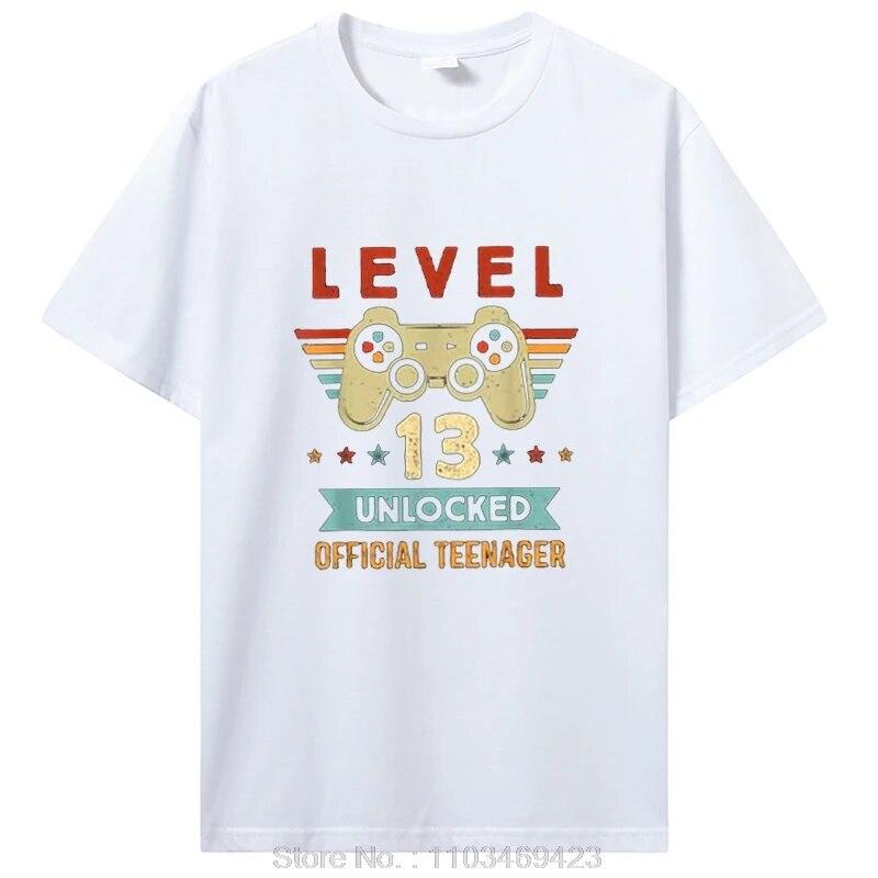 Официальная футболка для геймеров на день рождения для подростков 13, хлопковая футболка унисекс, одежда, футболка большого размера с рисунком, футболки