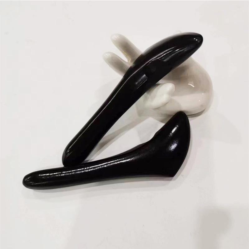 Меридианная палка из черного рога буйвола: Акупунктурная ручка, скребок для лица, массажная палочка для глаз для удаления темных кругов.