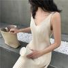 Stylish and Chic Summer Dress - Knitted Slim  Fit Spaghetti Strap Dress for Women