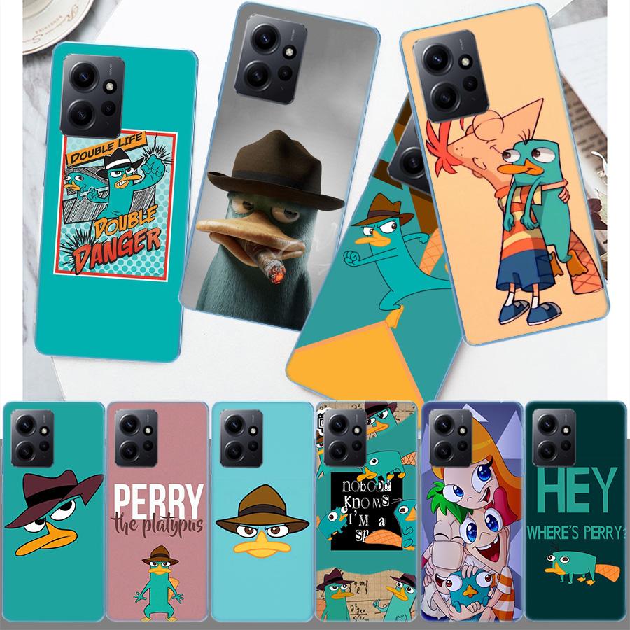 Cartoon Perry The Platypus Phone Case For Redmi 12 13C 12C 15C 9 10 10C Note 13 Pro Plus 14 15 Pro 9T 9C 9A TPU Soft Cover Clear