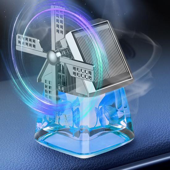 40 мл автомобильный парфюм, ветряная мельница, дизайн, солнечная панель, очистка воздуха, легкий автомобильный вращающийся освежитель воздуха на солнечной энергии