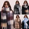 Mohair Winter Cashmere Scarves Tassel Long Shawl Neck Wrap Plaid Wool Scarf Women/Men