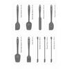 Drongo Jar Scraper Silicone Spatula Set 9 Pieces Black