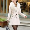 Womens Winter Lapel Wool Coat Trench Jacket Long Sleeve Overcoat Outwear