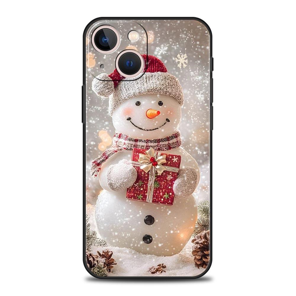 Рождественский чехол-накладка со снеговиком для iPhone 17 16 15 14 13 12 Pro Max 11 Pro Max 17 AIR Plus Ударопрочный мягкий ТПУ корпус Fundas