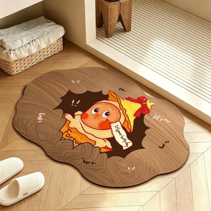 Cartoon Star Diatomite Bath Mat Non-Slip Absorbent Quick-Dry Floor Bathroom Shower Entryway