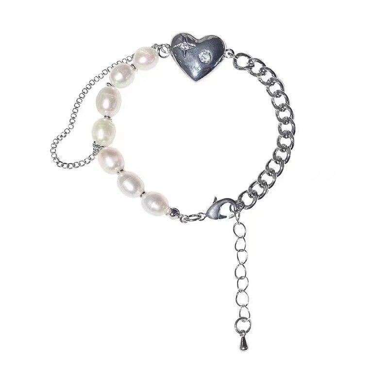 Браслет для женщин, французский винтажный пресноводный жемчуг, браслет Love, женский минималистский стиль личности