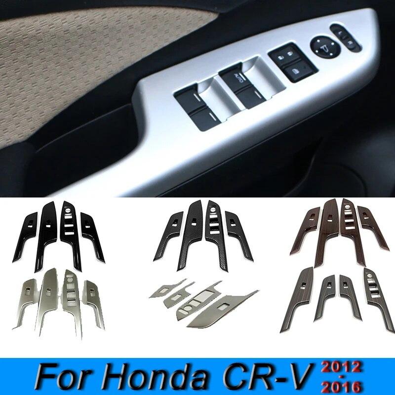 Inner Armrest Door Window Glass Lift Switch Button Panel Cover For Honda CR-V CRV 2012 2013 2014 2015 2016 Car Accessories