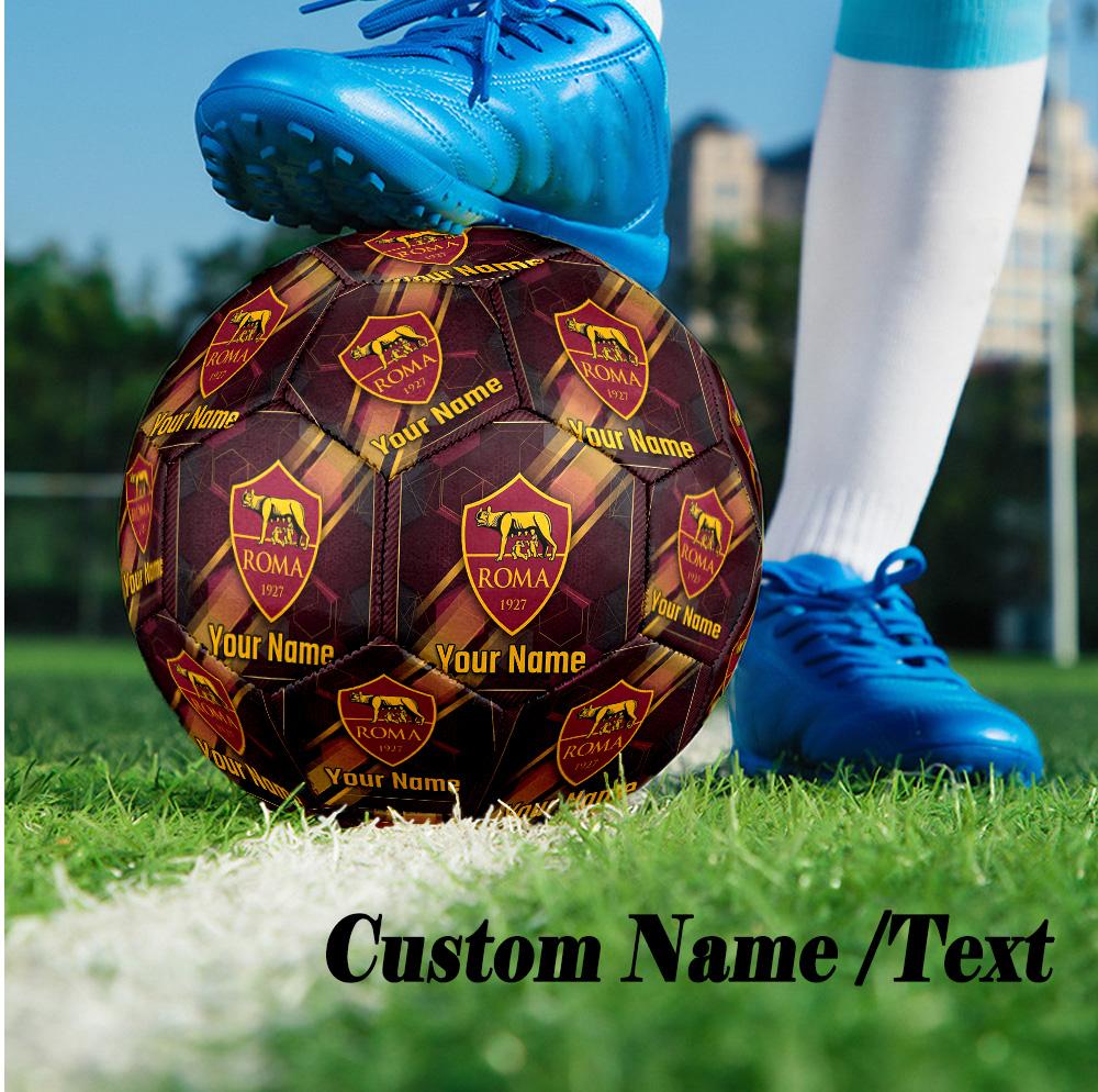Size 5 Football Custom Name Text, Outdoor Training Soccer BallAS Roma