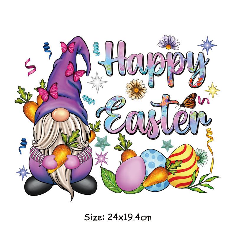 Пасхальный день, термонаклейка для одежды, термопресс, аппликация, футболка, железная нашивка, кролик, сделай сам, швейные поделки