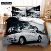 Car Bedding 3-piece Digital Printing Cartoon Plain Weave Craft For North America And Europe  Bedding Set Queen