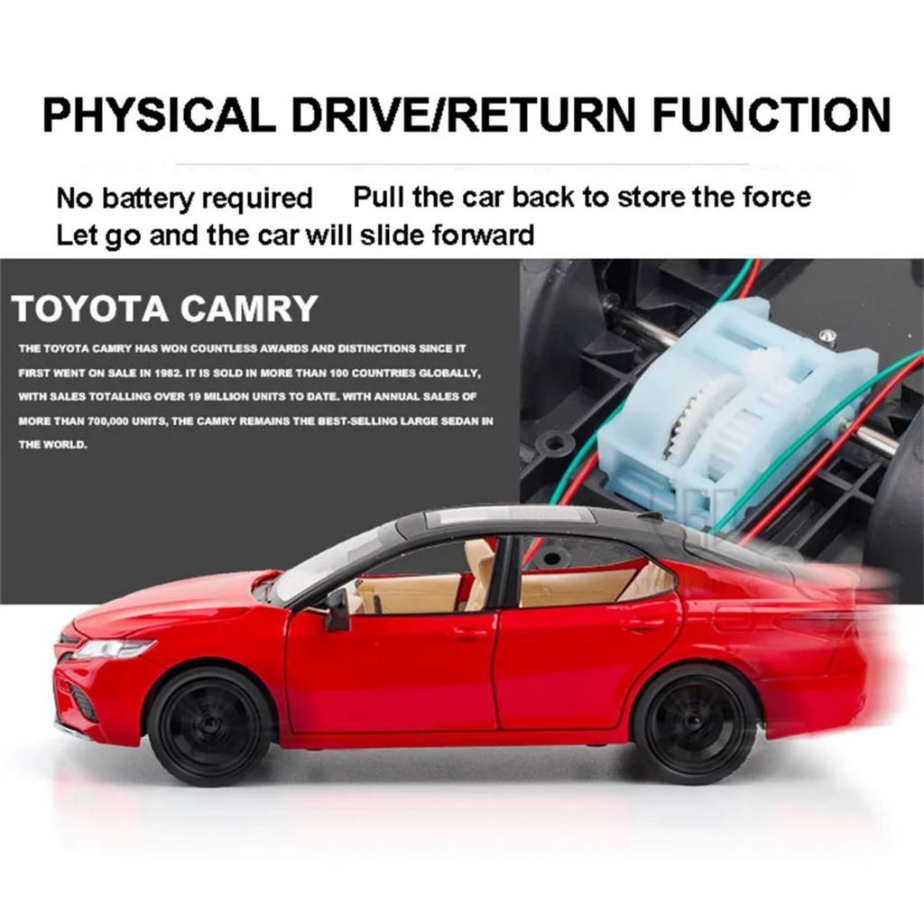 1/24 масштаб Toyota Camry сплав модель автомобиля игрушки металл литой под давлением высокая имитация прочная модель автомобиля звук свет игрушка для мальчиков подарок на день рождения