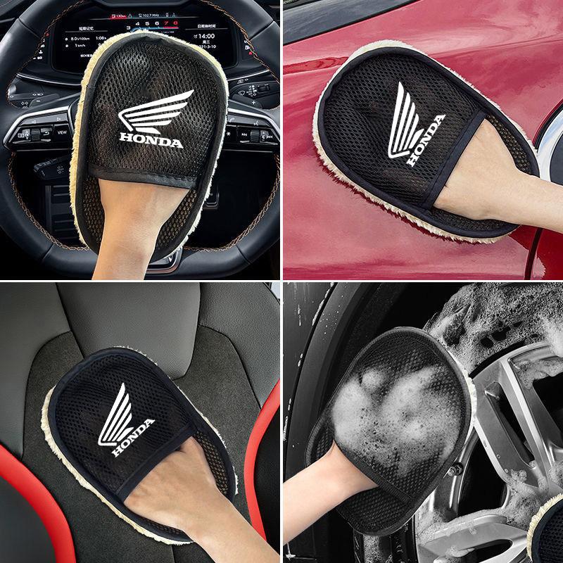 SNUF6 Microfiber Towel Car Logo Cleaning Cloth Car Wash Accessories For Honda CR-V Accord Civci HR-V Odyssey Insight Vezel FIT Breeze