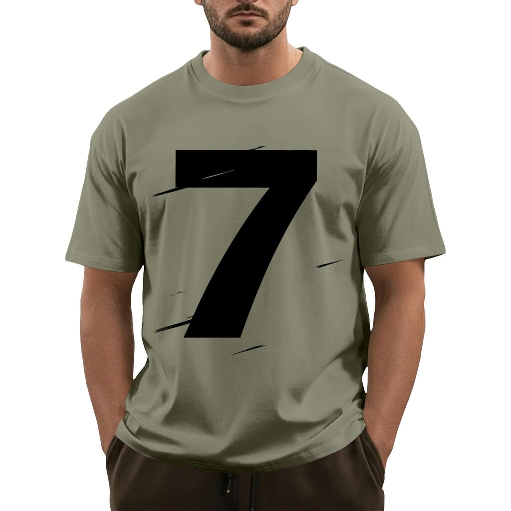 Мужская футболка с коротким рукавом с принтом Мужская свободная повседневная футболка с коротким рукавом